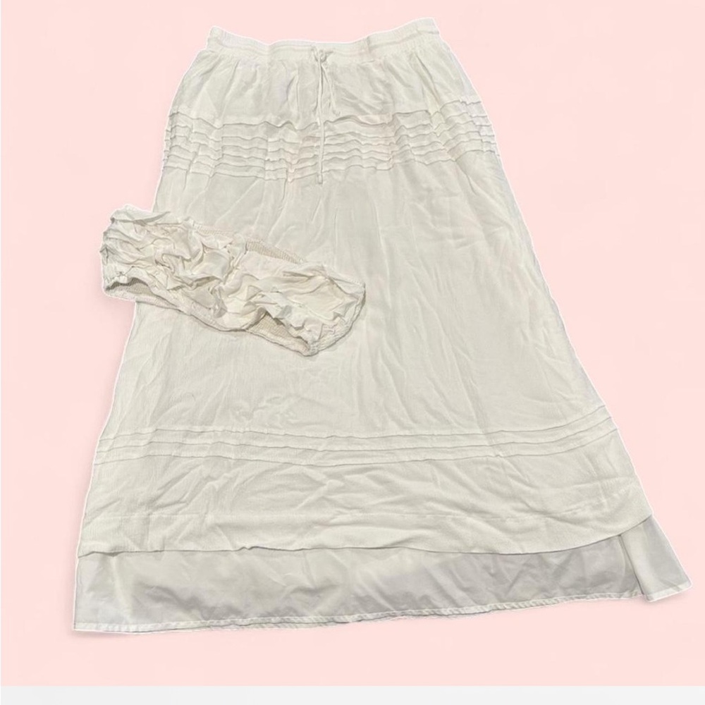 Boho White Ruffle Tube Top and Skirt Set